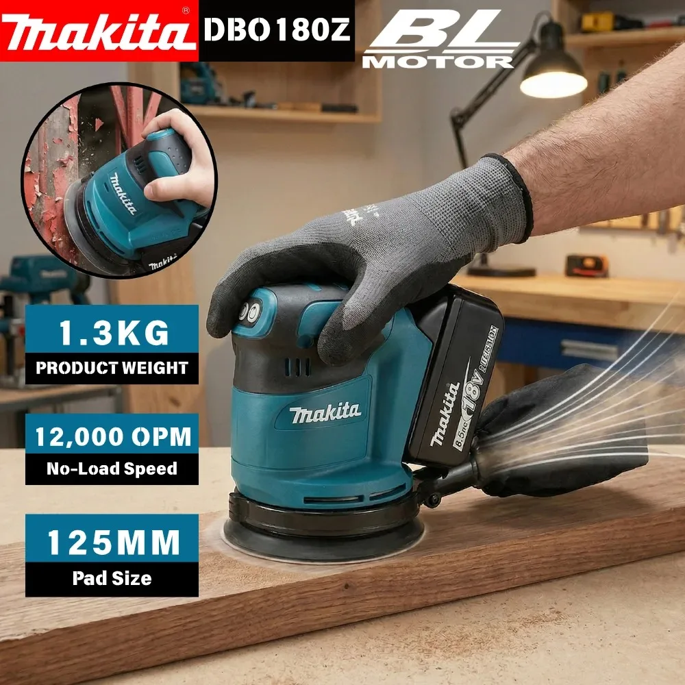 Random Orbital Sander - Makita DBO180 Rechargeable Disc Random Orbital