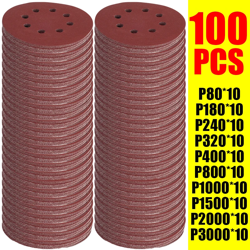 100PCS Sanding Discs 8 Hole Ho - Random Orbital Sander ulasan dan harga