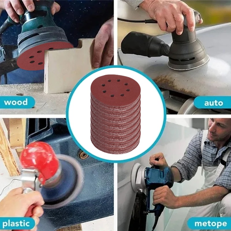 100PCS Sanding Discs 8 Hole Ho - Random Orbital Sander ulasan dan harga