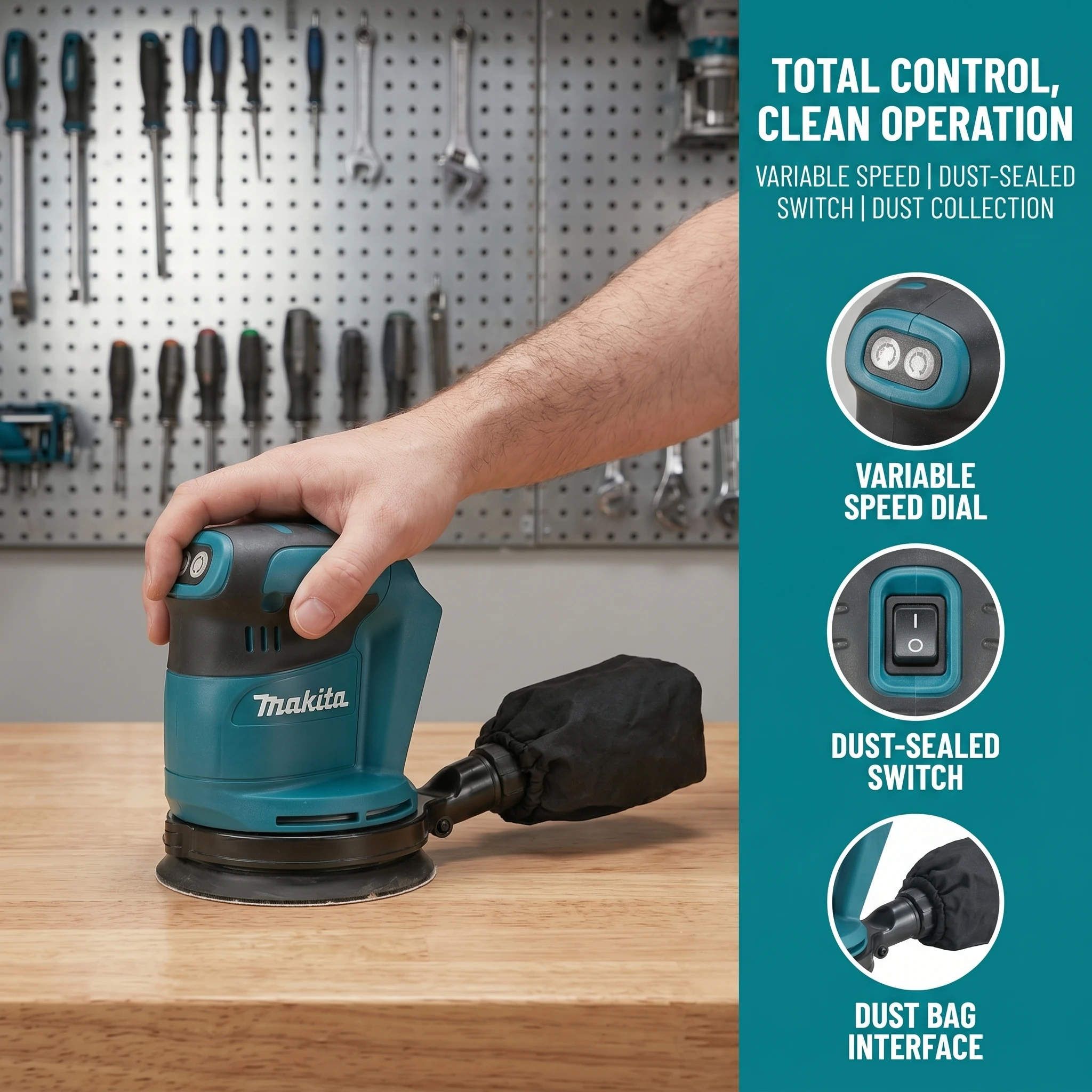 Makita DBO180 Rechargeable Dis - Random Orbital Sander ulasan dan harga