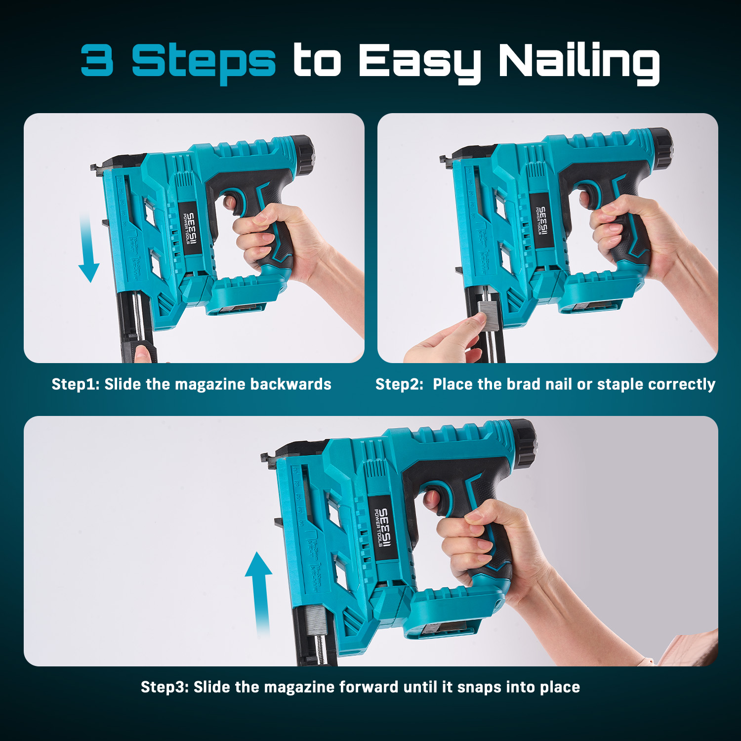 SEESII Electric Nail Gun Cordl - Power Tools Manual ulasan dan harga