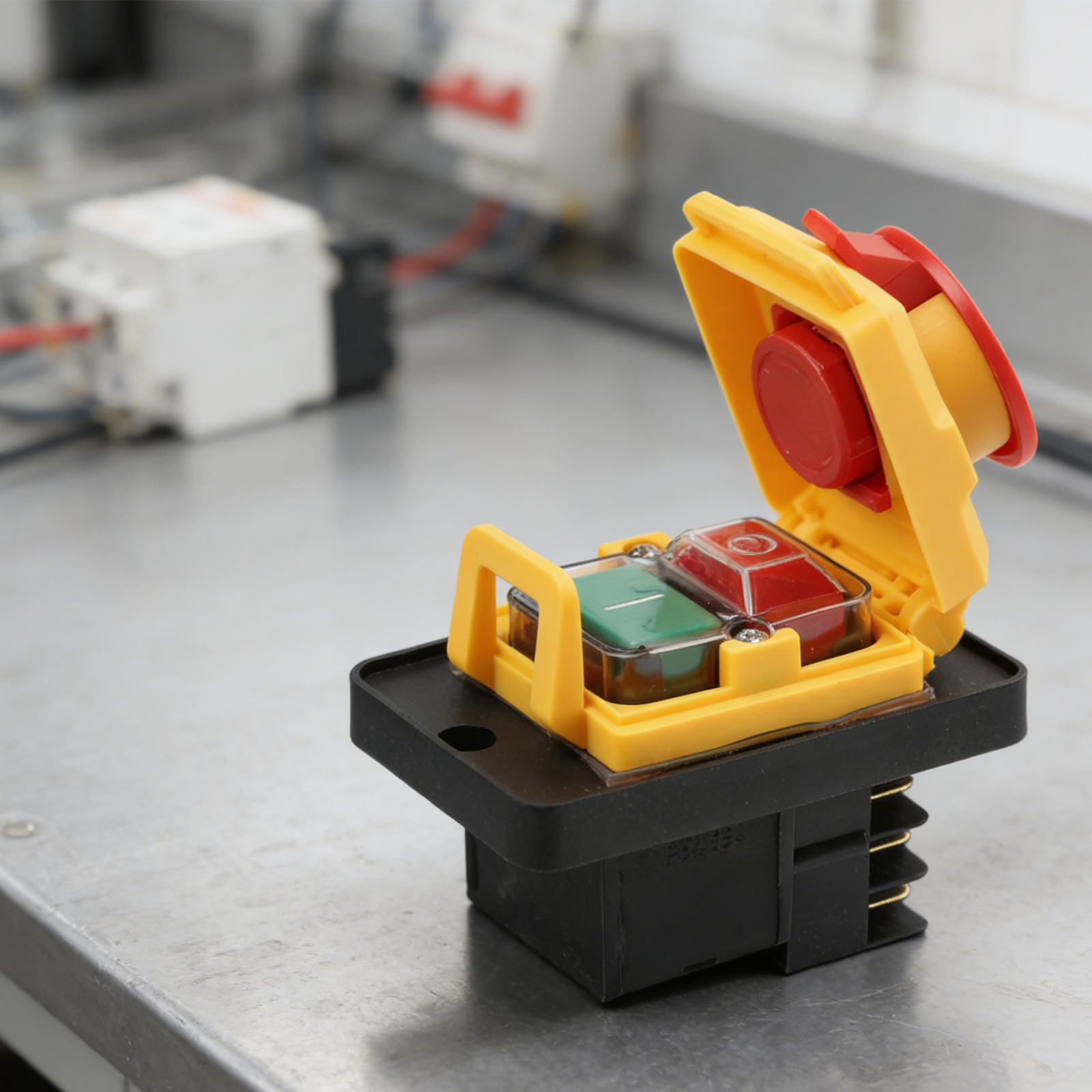 220V Pushbutton Switch Industr - Power Tools Yellow And Black ulasan dan harga